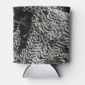 Zwart-wit koraal I Abstracte Natuur Foto Blikjeskoeler (Voorkant)