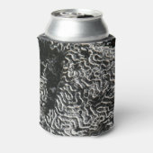 Zwart-wit koraal I Abstracte Natuur Foto Blikjeskoeler (Blikje Achterkant)