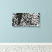 Zwart-wit koraal I Abstracte Natuur Foto Canvas Afdruk (Insitu (Houten vloer))