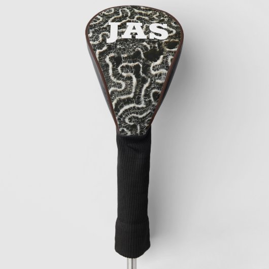 Zwart-wit koraal I Abstracte Natuur Foto Golfheadcover (Voorkant)