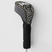 Zwart-wit koraal I Abstracte Natuur Foto Golfheadcover (Schuin)