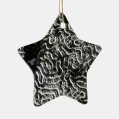 Zwart-wit koraal I Abstracte Natuur Foto Keramisch Ornament (Rechts)