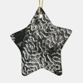 Zwart-wit koraal I Abstracte Natuur Foto Keramisch Ornament (Links)