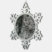 Zwart-wit koraal I Abstracte Natuur Foto Tin Sneeuwvlok Ornament (Rechts)