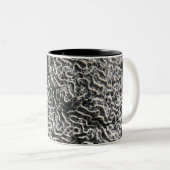 Zwart-wit koraal I Abstracte Natuur Foto Tweekleurige Koffiemok (Voorkant rechts)