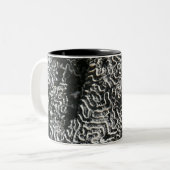 Zwart-wit koraal I Abstracte Natuur Foto Tweekleurige Koffiemok (Voorkant links)