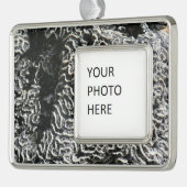 Zwart-wit koraal I Abstracte Natuur Foto Verzilverd Omlijst Ornament (Links)