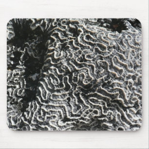 Zwart-wit koraal I Abstracte natuurfoto Muismat