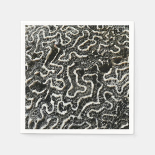Zwart-wit koraal II Abstracte natuurfoto Servet
