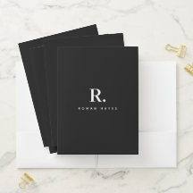 Zwart Wit Kordate Stip Monogram Moderne Minimalist