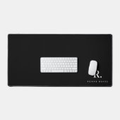 Zwart Wit Kordate Stip Monogram Moderne Minimalist Bureaumat (Keyboard & Muis)