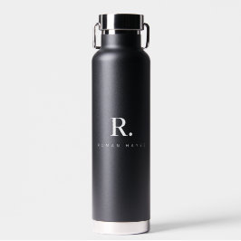 Zwart Wit Kordate Stip Monogram Moderne Minimalist Waterfles