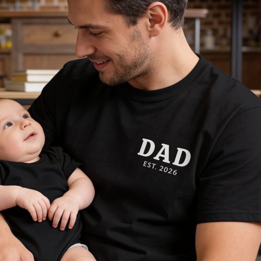 Zwart-Wit Kordate Vader Gevestigd T-shirt