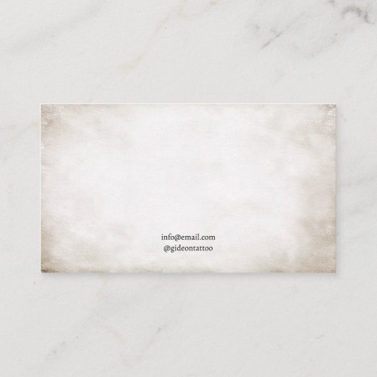  zwart & wit kraai Tattoo artiest Visitekaartje (Achterkant)