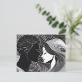 Zwart & Wit Kracht van Liefde Briefkaart (Staand voorkant)