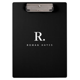 Zwart Wit Krachtige Stip Monogram Moderne Minimali Klembord