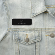 Zwart Wit Krachtige Stip Monogram Moderne Minimali
