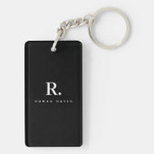 Zwart Wit Krachtige Stip Monogram Moderne Minimali Sleutelhanger (achterkant)