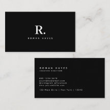 Zwart Wit Krachtige Stip Monogram Moderne Minimali