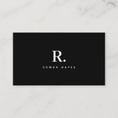 Zwart Wit Krachtige Stip Monogram Moderne Minimali Visitekaartje (Voorkant)