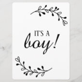 Zwart & Wit Krans Zwangerschap Geslacht Fototeken (Achterkant)