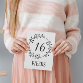 Zwart & Wit krans Zwangerschap Week Foto Tekens