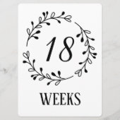 Zwart & Wit krans Zwangerschap Week Foto Tekens (Achterkant)