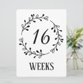 Zwart & Wit krans Zwangerschap Week Foto Tekens (Staand voorkant)