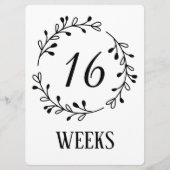 Zwart & Wit krans Zwangerschap Week Foto Tekens (Voorkant)