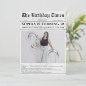 Zwart-wit krant 30ste verjaardag kaart (Staand voorkant)