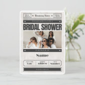 Zwart-wit  krant Vrijgezellenfeest Kaart (Staand voorkant)