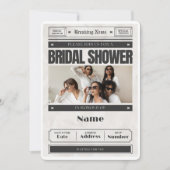 Zwart-wit  krant Vrijgezellenfeest Kaart (Voorkant)