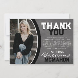 Zwart & wit krijtbord Afstuderen dank u kaart