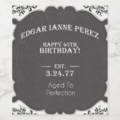  zwart wit krijtbord bruiloft wijn label wijn etiket (Enkel label)