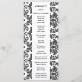 Zwart-wit krijtbord damask patroon programmakaart (Achterkant)