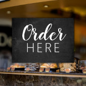 Zwart-wit krijtbord | Food Truck hier bestellen Raamsticker