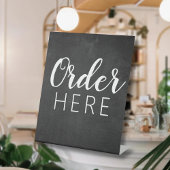 Zwart-wit krijtbord | Food Truck hier bestellen Reclamebord Met Voetstuk