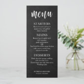 Zwart-wit krijtbord Menu Kaart (Staand voorkant)