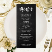 Zwart-wit krijtbord Menu Kaart