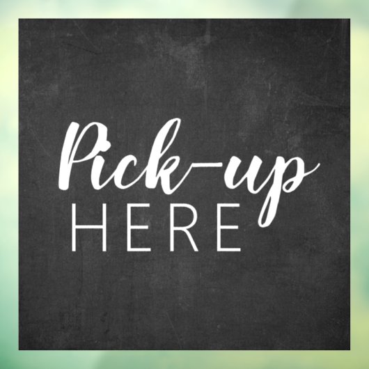 Zwart & wit krijtbord | Restaurant Hier ophalen Raamsticker (Vel 3)