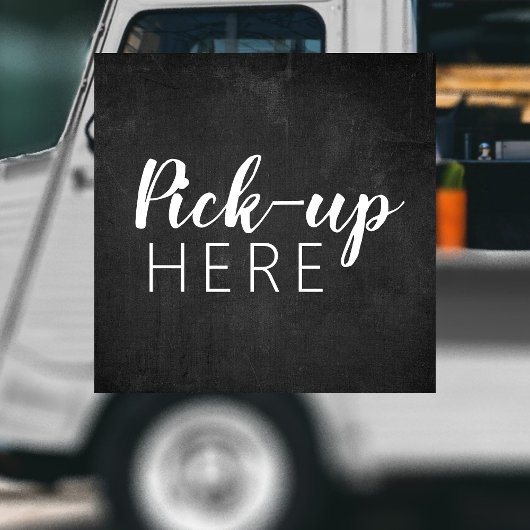 Zwart & wit krijtbord | Restaurant Hier ophalen Raamsticker