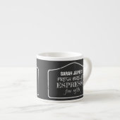 Zwart-wit krijtbord stijl Espresso Cup Kop (Voorkant rechts)