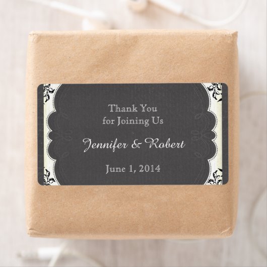 zwart wit krijtbord water flesje label (Insitu)