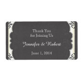  zwart wit krijtbord water flesje label (Voorkant)