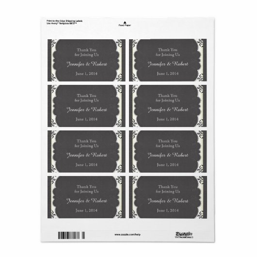  zwart wit krijtbord water flesje label (Full Sheet)