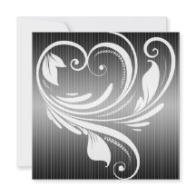 Zwart-wit krijtstreep hart bruiloft uitnodiging