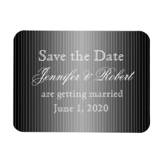 Zwart-wit krijtstreep hart Save the Date Magneet