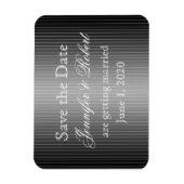 Zwart-wit krijtstreep hart Save the Date Magneet (Verticaal)