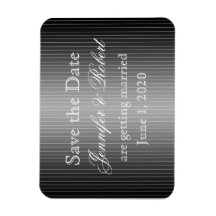 Zwart-wit krijtstreep hart Save the Date