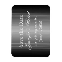 Zwart-wit krijtstreep hart Save the Date Magneet